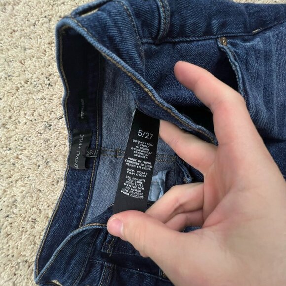 Kendall & Kylie Cut Off Blue Denim Shorts Size 5/27 w Logo Jorts Distressed - Picture 6 of 7